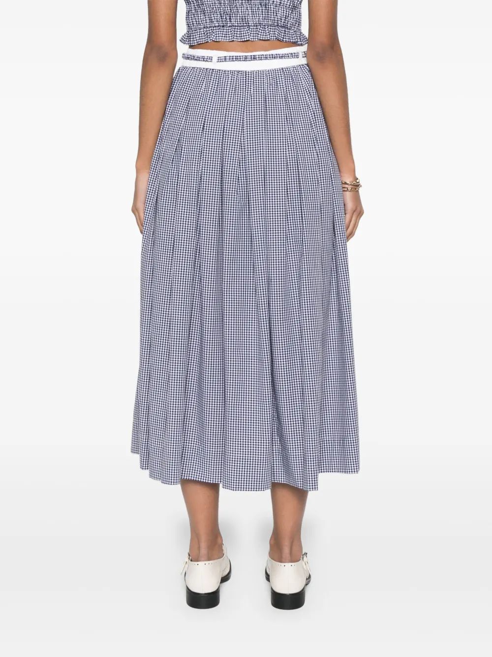 Maje Midi-rok met gingham ruit Blauw