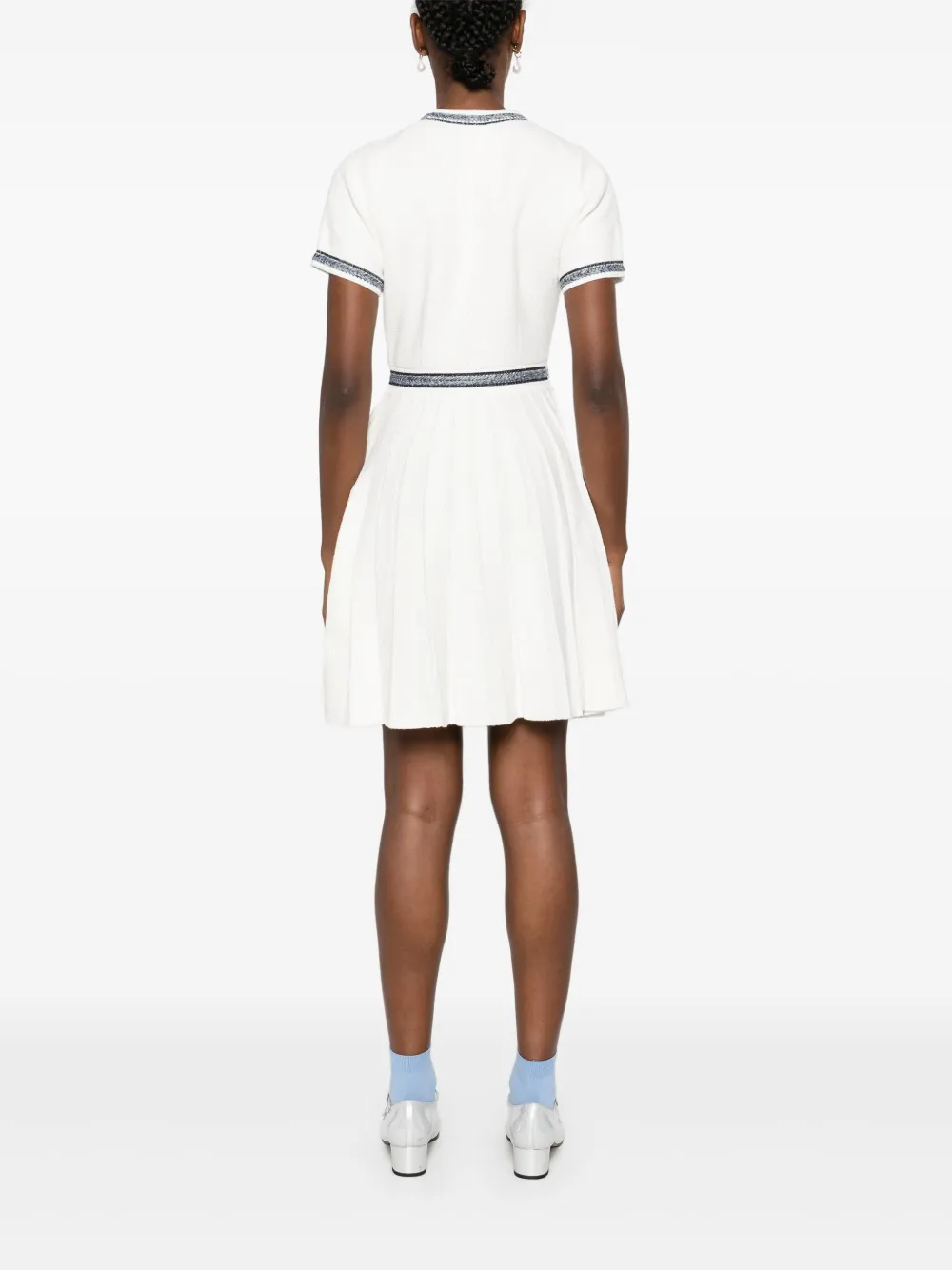 Maje Geplooide mini-jurk Wit