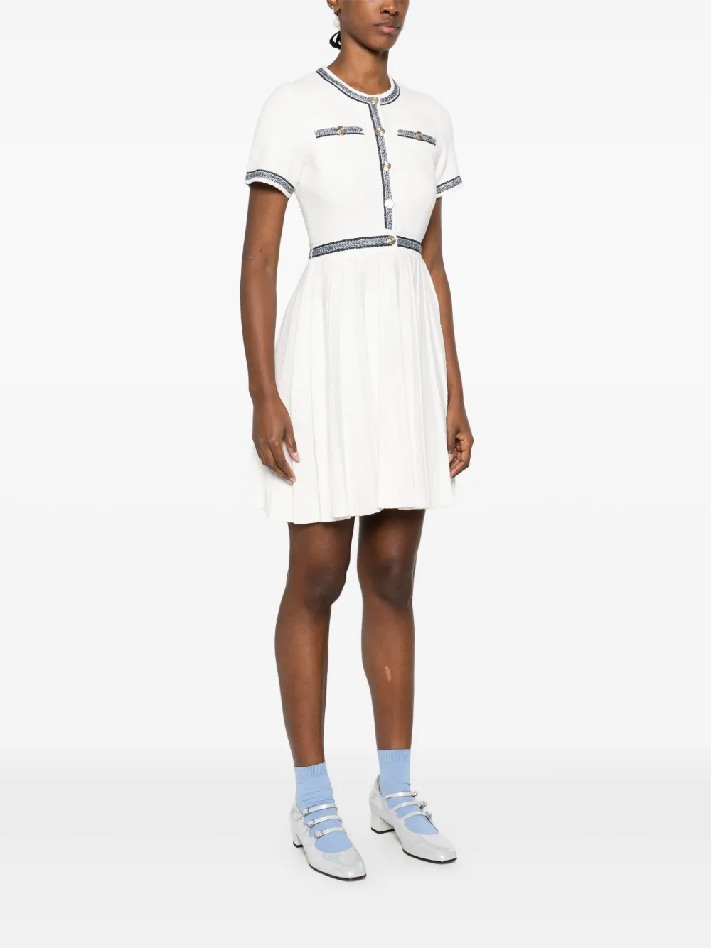 Maje Geplooide mini-jurk Wit