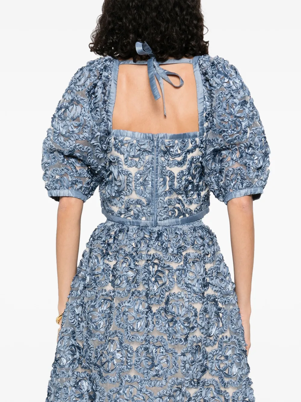 Maje Organza top met bloemen Blauw