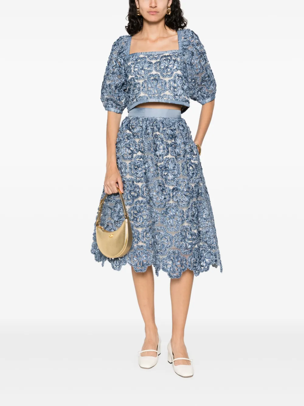 Maje floral organza top - Blauw