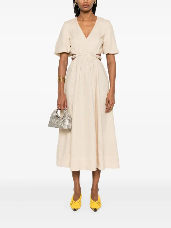 Maje faux-pearl-embellished Midi Dress | Neutrals | FARFETCH