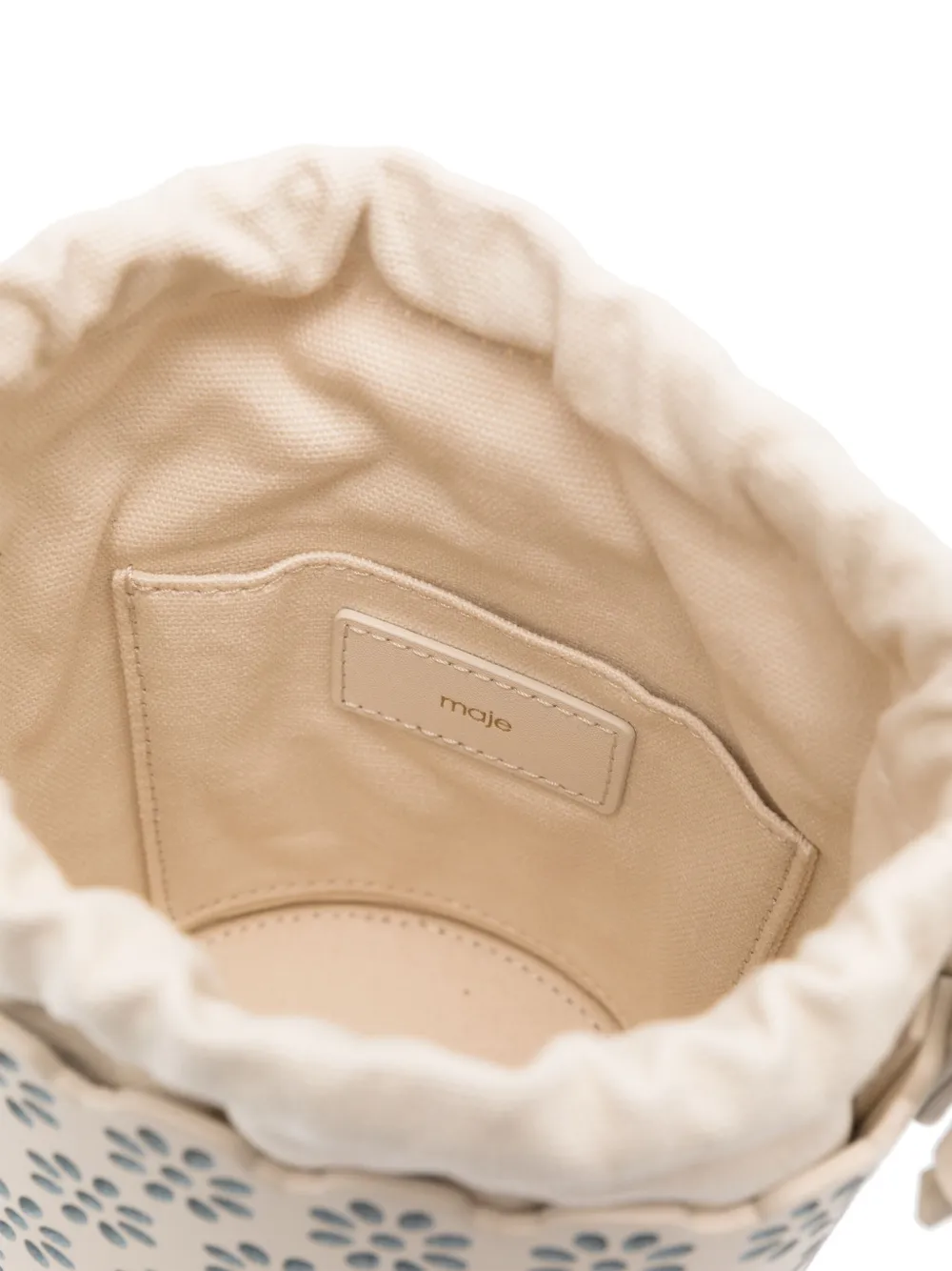 Maje Geperforeerde bucket-tas Beige