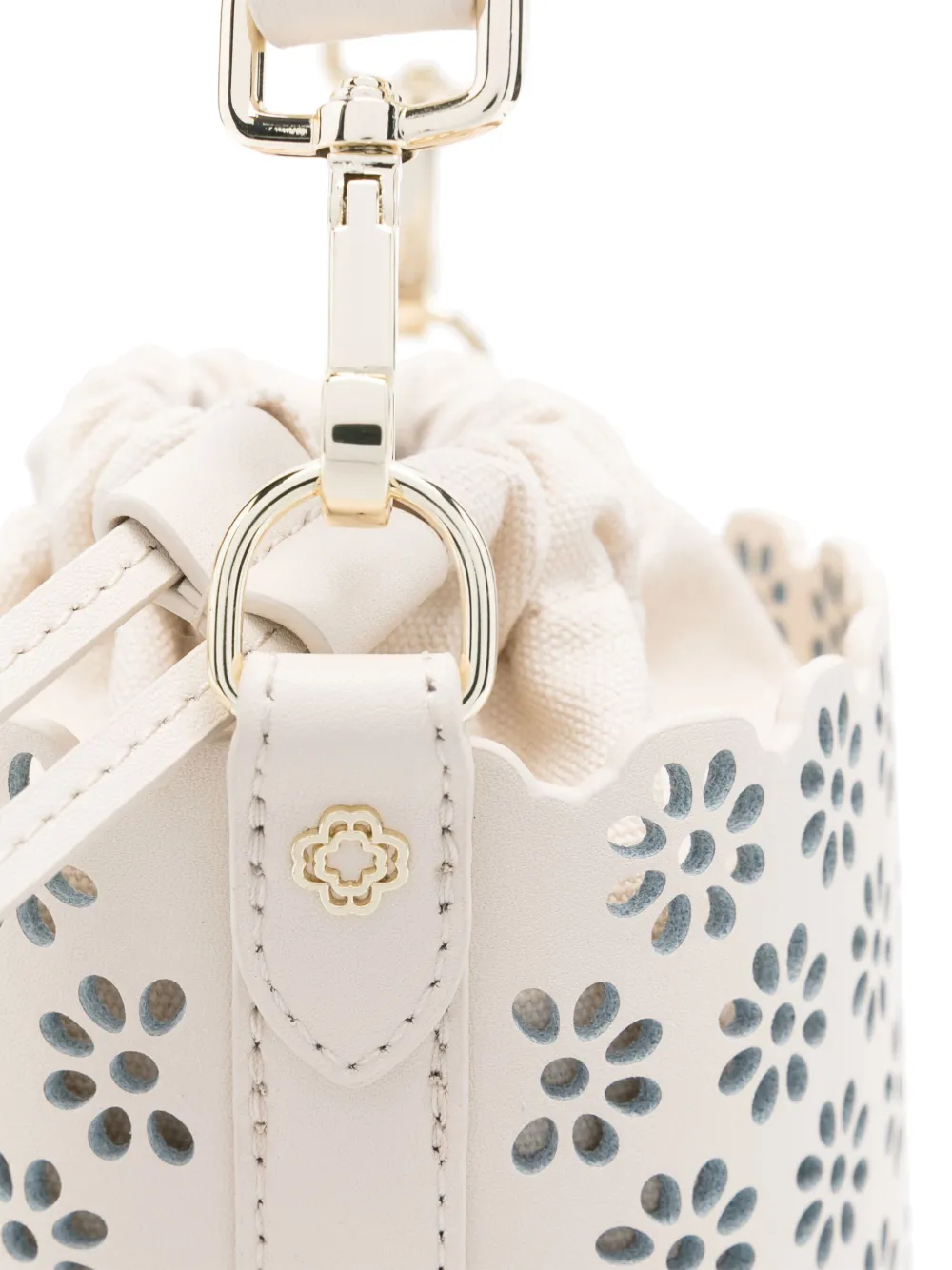 Maje Geperforeerde bucket-tas Beige