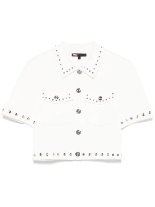 Maje chemise en maille - Blanc - Maje - Modalova