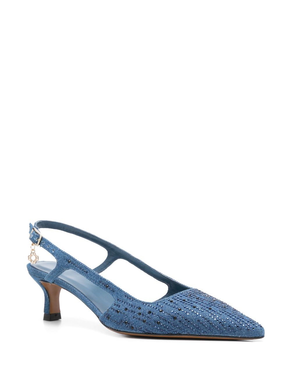 Maje 50mm crystal-embellished pumps - Blue