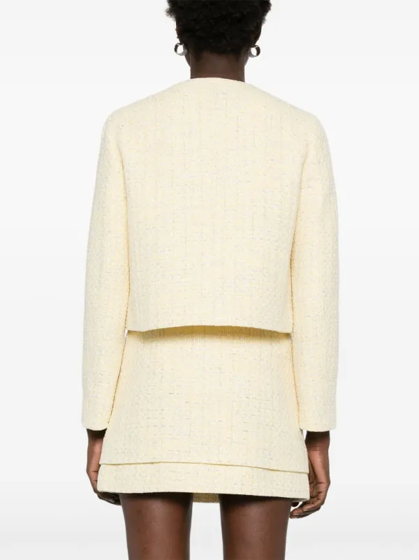 Maje Tweed Jacket Yellow FARFETCH JO