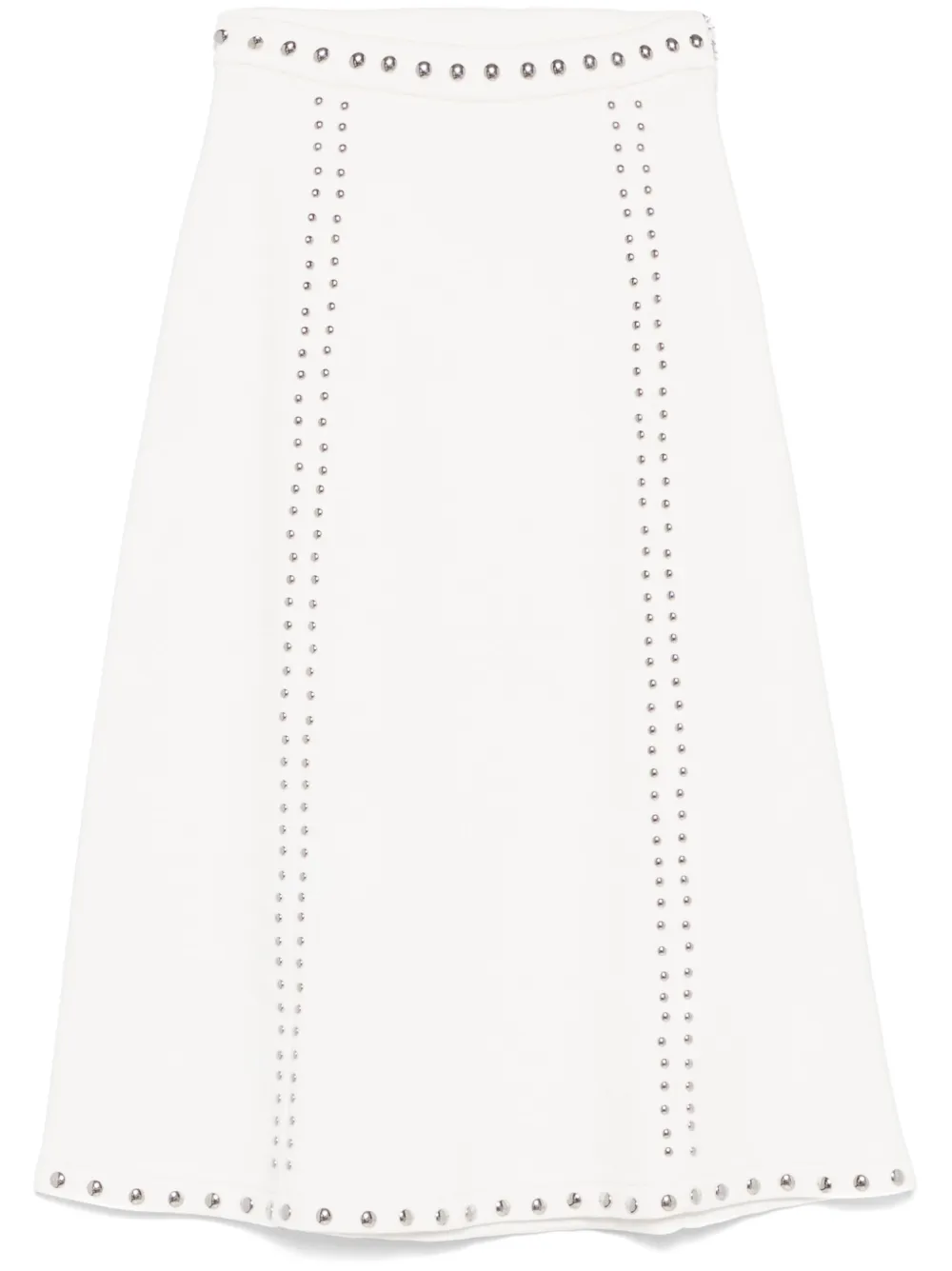 stud-detail midi skirt