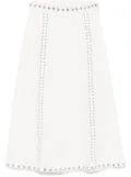 Maje stud-detail midi skirt - White