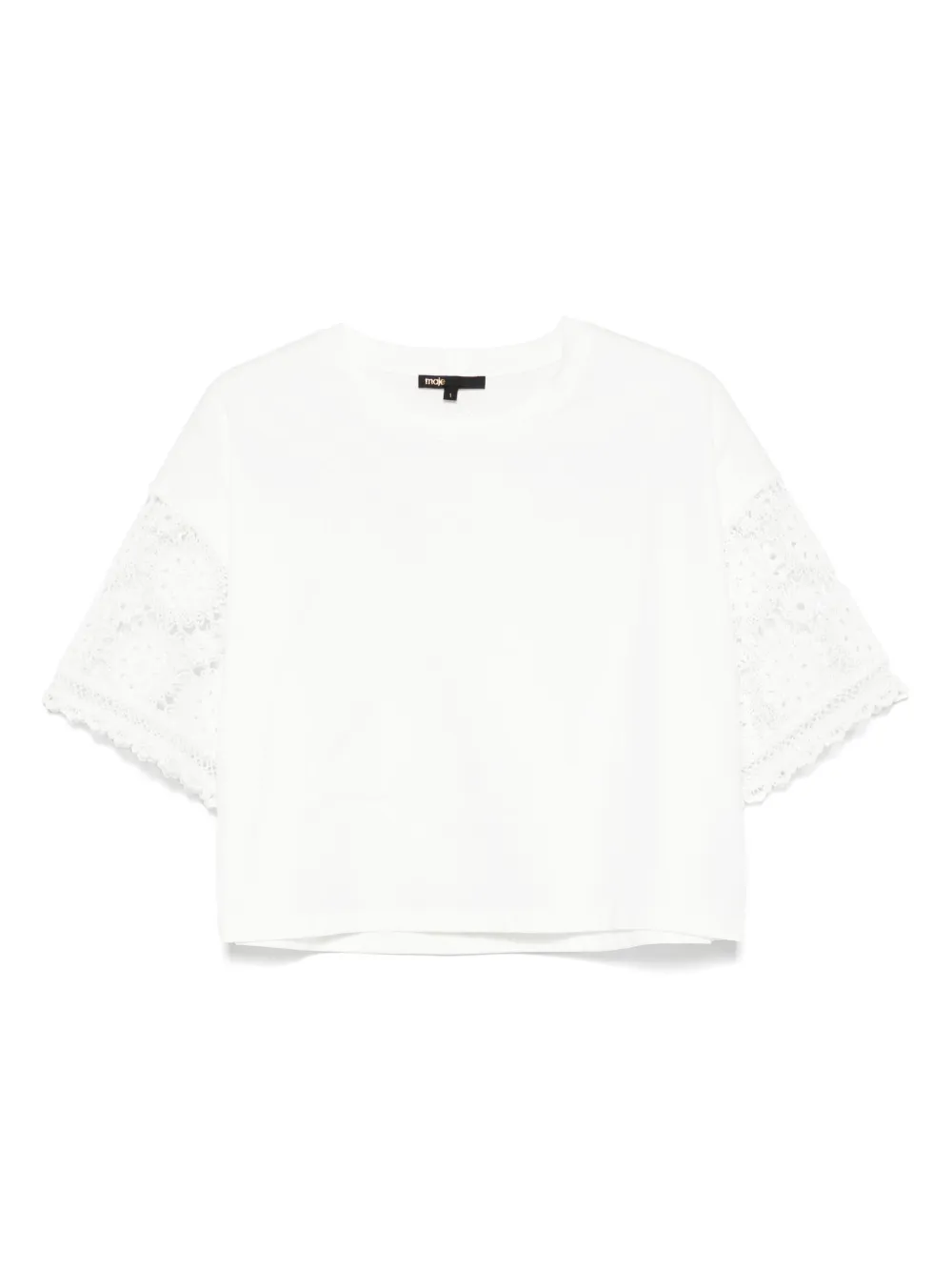 Maje T-shirt met gehaakte mouwen Wit