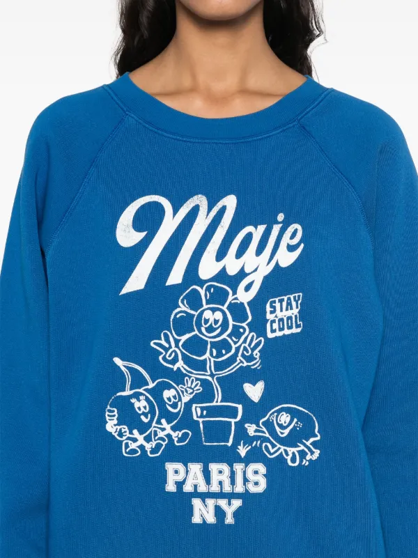 Maje Sudadera Con Logo Estampado Azul FARFETCH ES - Main Image