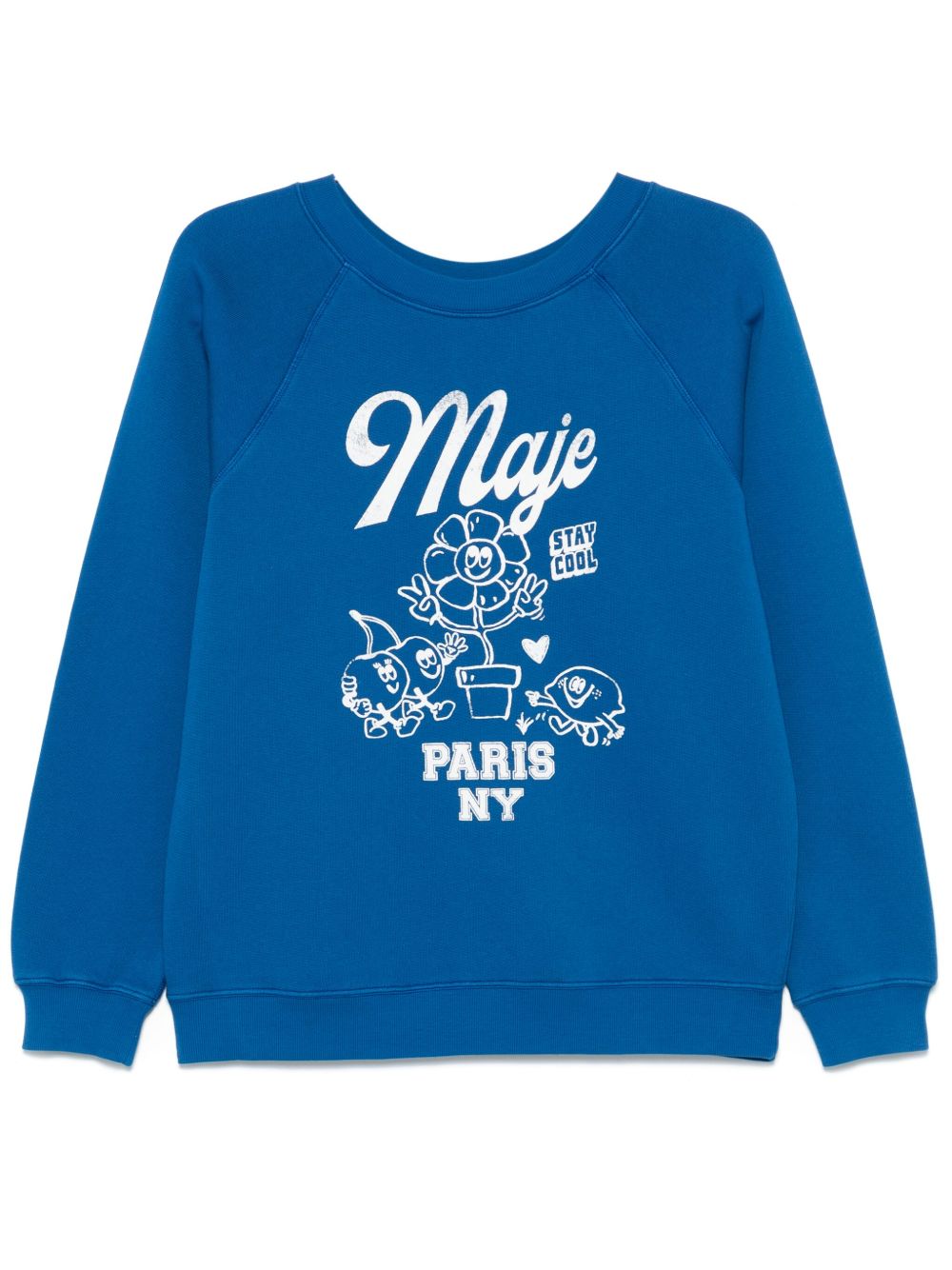 Maje logo-print sweatshirt - Blue