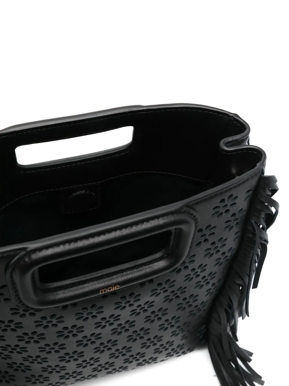 Maje M geperforeerde leren shopper Zwart