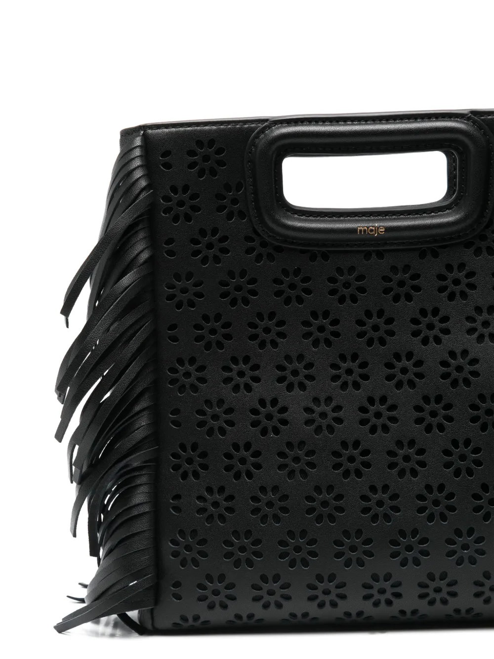 Maje M geperforeerde leren shopper Zwart