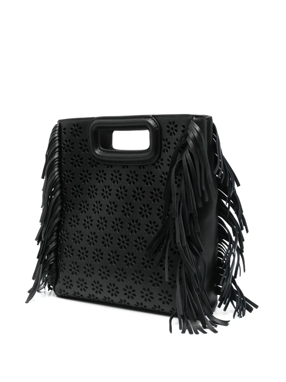 Maje M geperforeerde leren shopper Zwart
