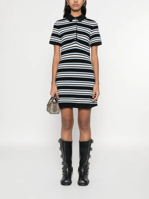 Maje Robe Courte à Rayures Noir FARFETCH FR