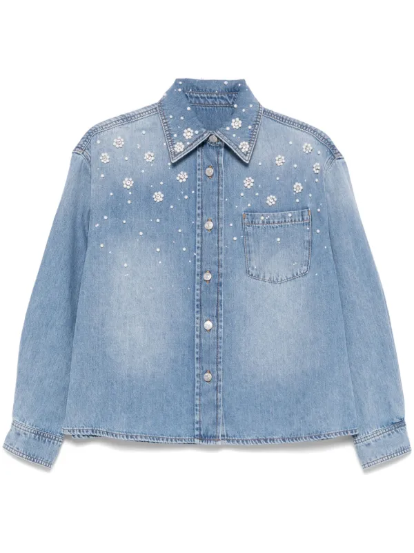 MAJE 売れ筋商品|||マージュ Tシャツ トップス レディース Tops Blue Tweed-sleeved T-shirt Blue for Women | Maje