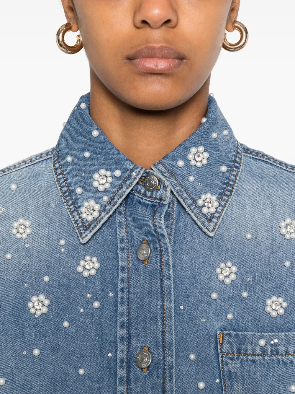 Maje Denim blouse Blauw
