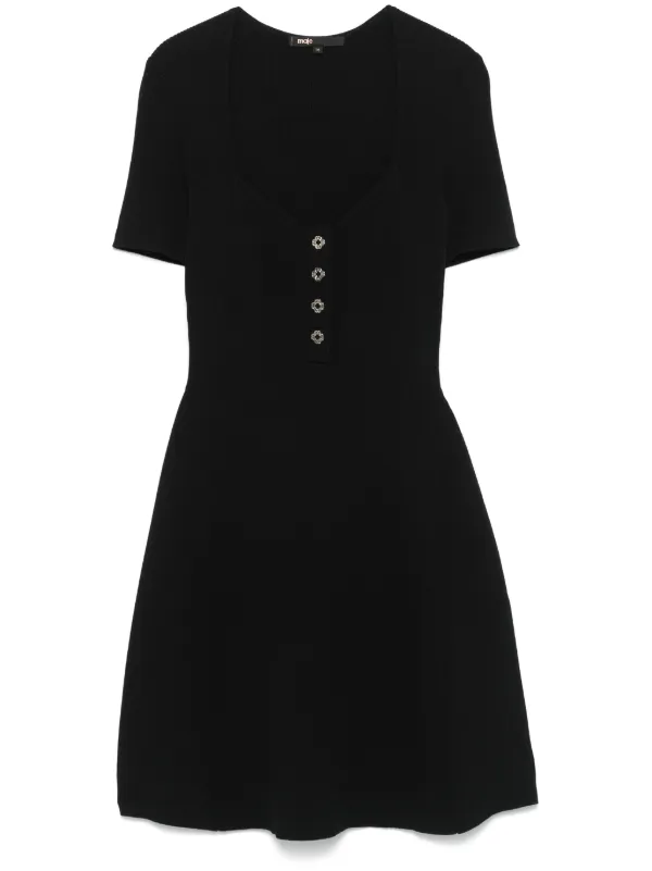 Maje Vestido Corto De Canalé Negro FARFETCH AR