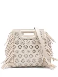 Maje mini perforated leather tote bag - Neutrals