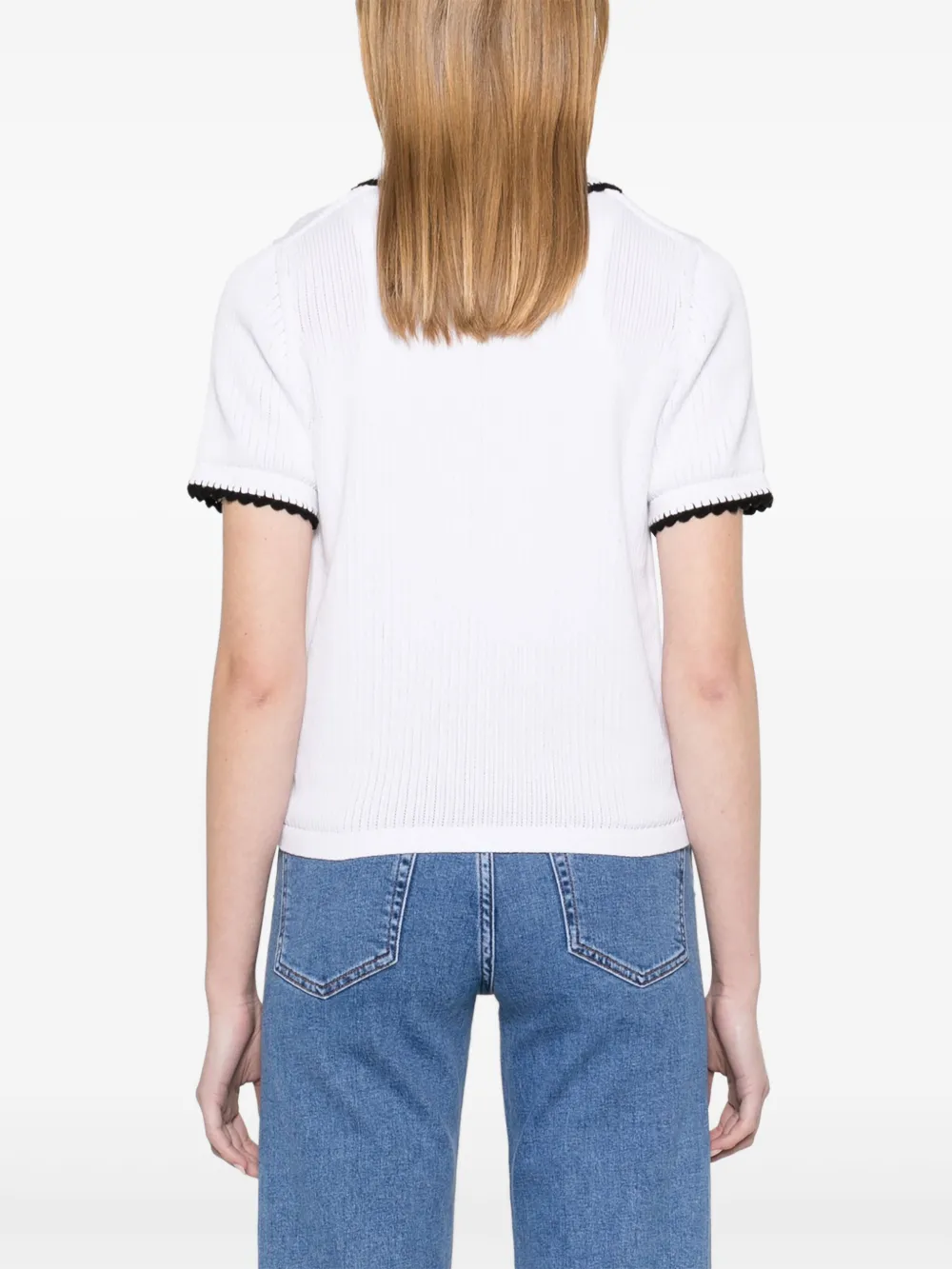 Maje Gebreide polotop Wit