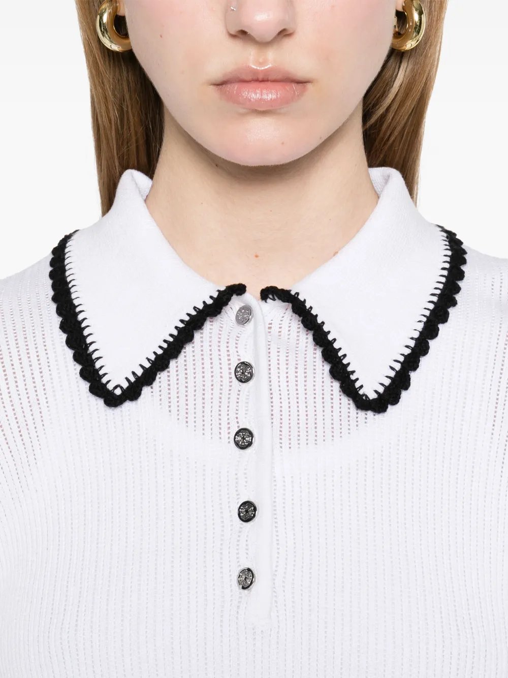 Maje Gebreide polotop Wit