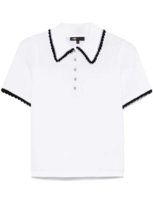 Maje polo en maille - Blanc - Maje - Modalova