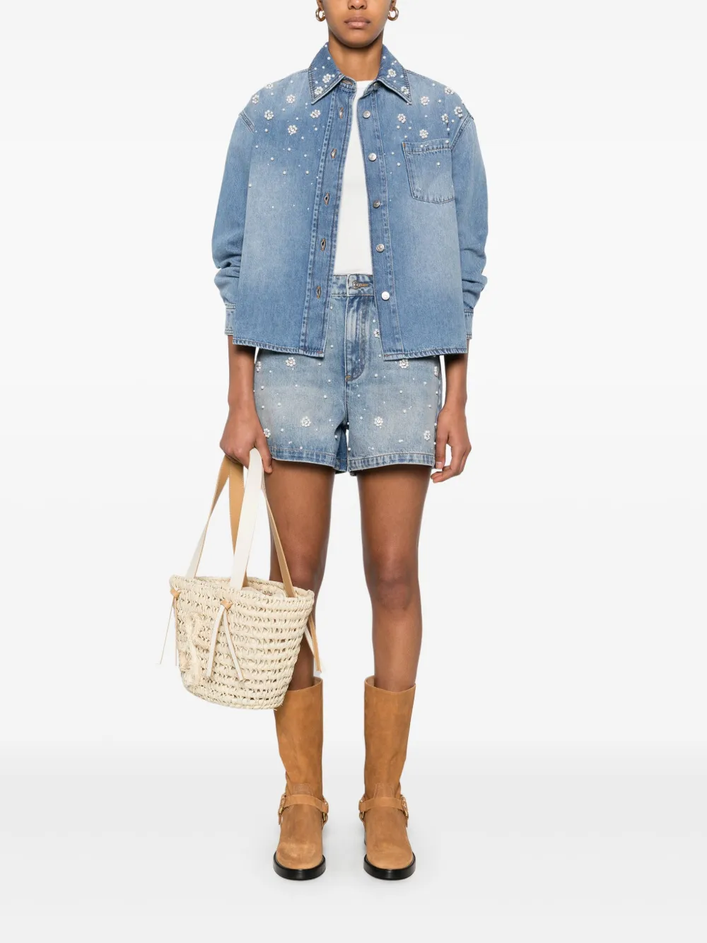 Maje Denim shorts - Blauw