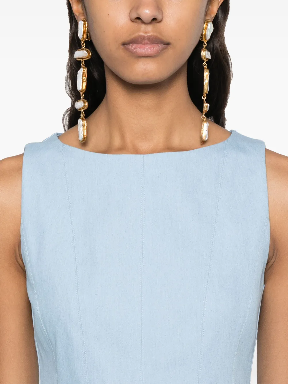 Maje Jurk met peplum afwerking Blauw