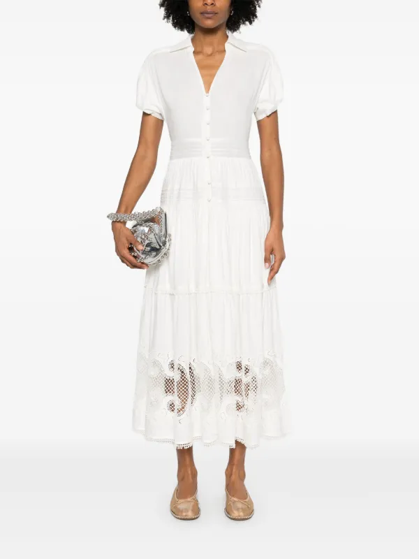 Maje Kanten maxi-jurk Wit FARFETCH NL