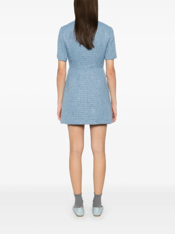 Maje sequin-embellished Tweed Mini Dress | Blue | FARFETCH Maje sequin-embellished Tweed Mini Dress | Blue | FARFETCH