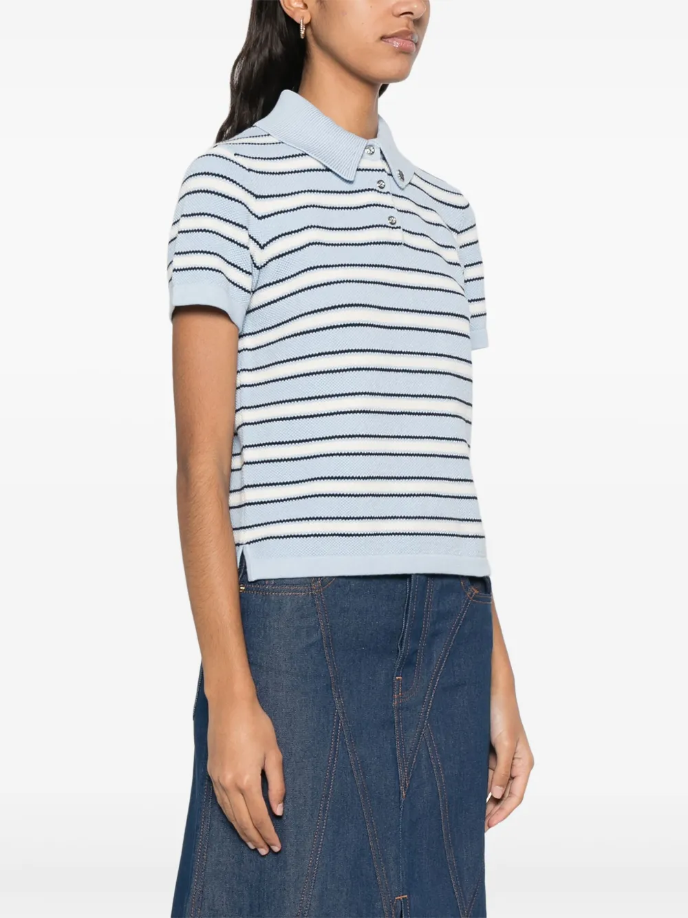 Maje Gestreepte polotop Blauw