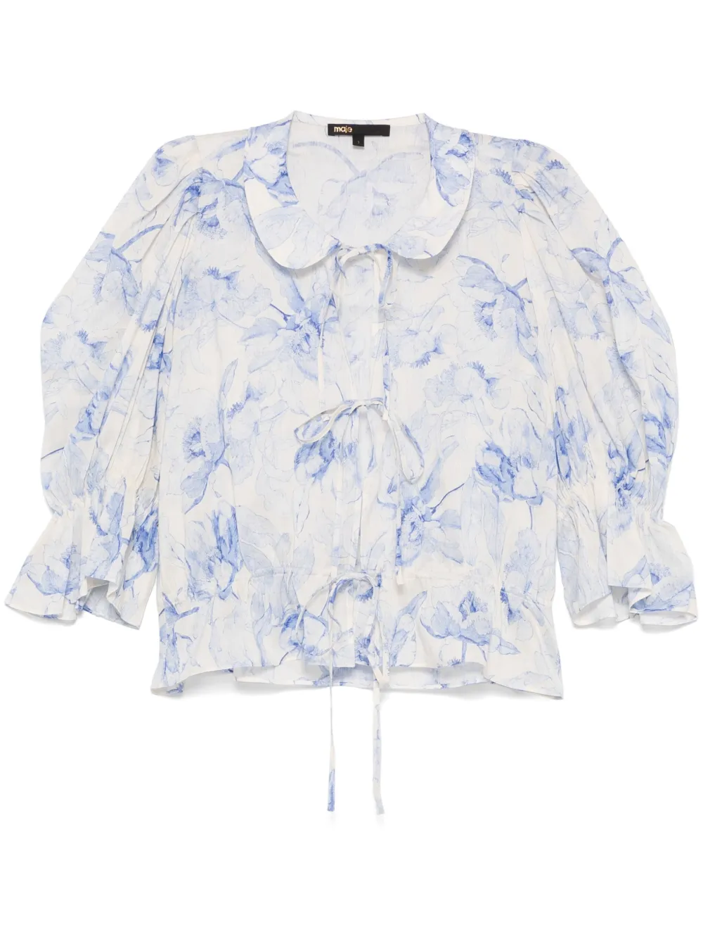 Maje Bluse mit Blumen-Print | Blau | Image 1
