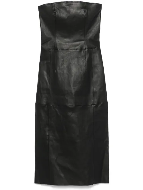 Maje bustier leather midi dress