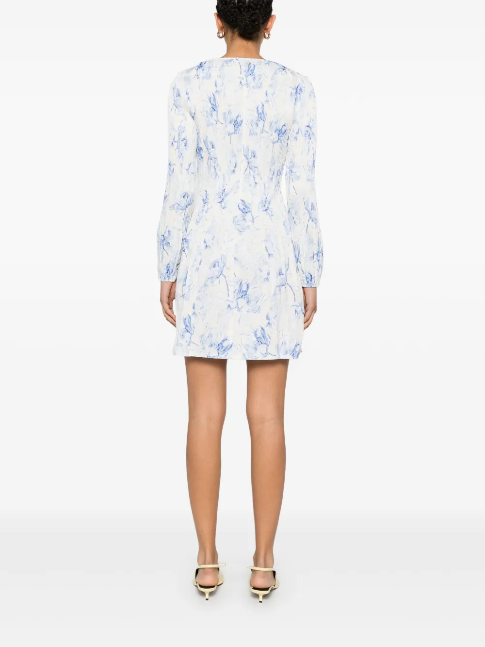 Maje Mini-jurk met plissé-detail Blauw