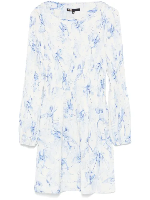 Maje plissé-detailed mini dress
