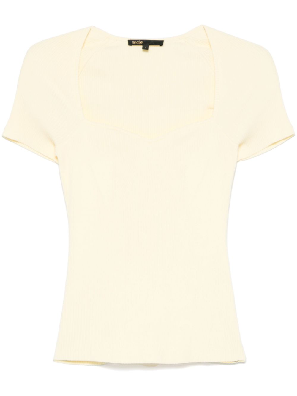 Maje fine-ribbed top - Yellow