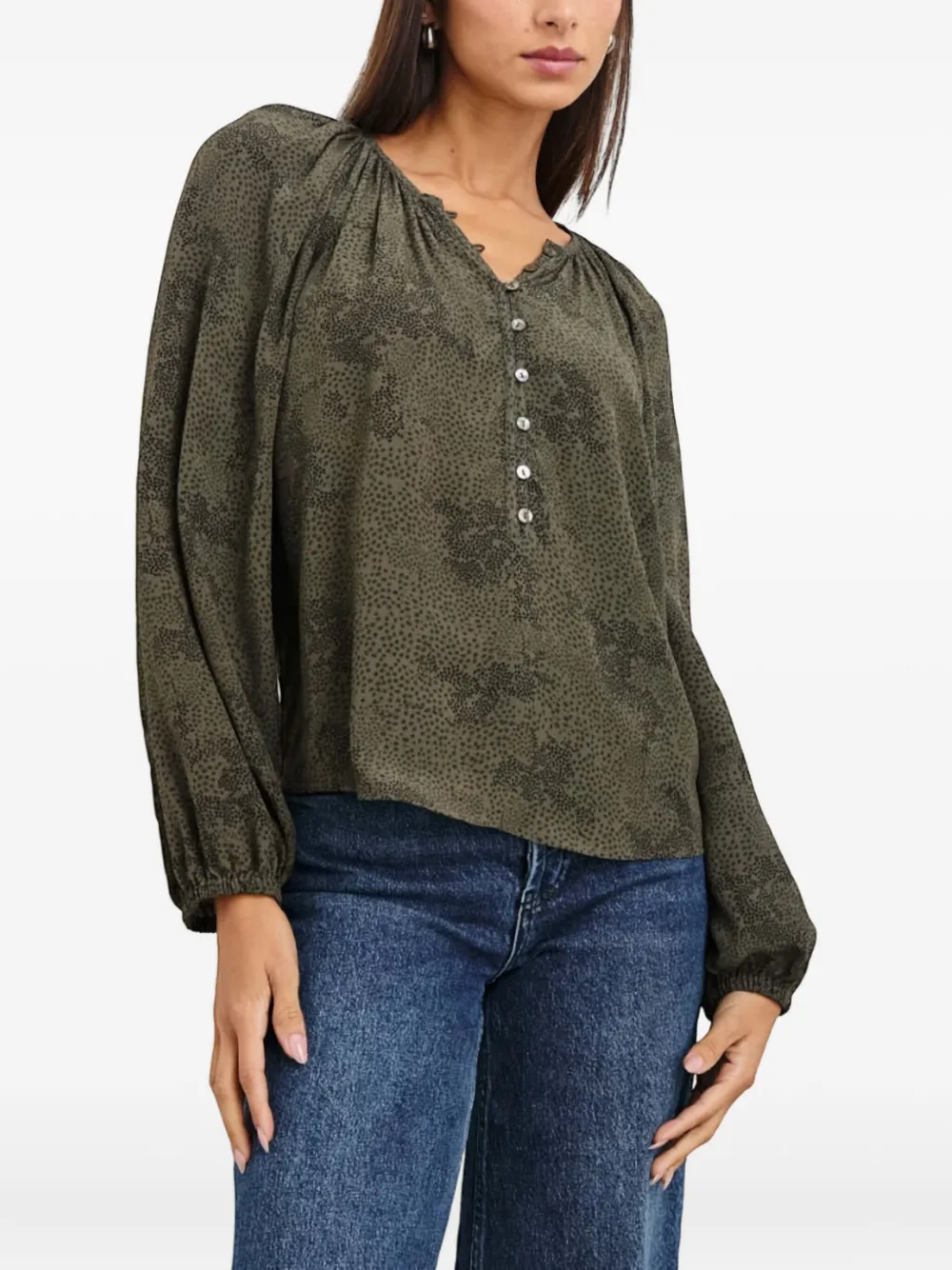 Rails Indi printed button shirt - Verde