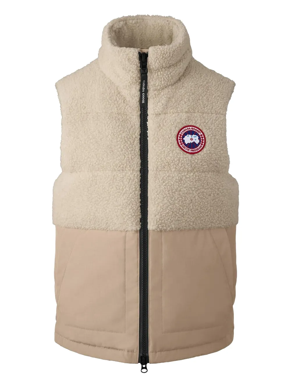 Canada Goose Quilted Fleece Gilet In Brown