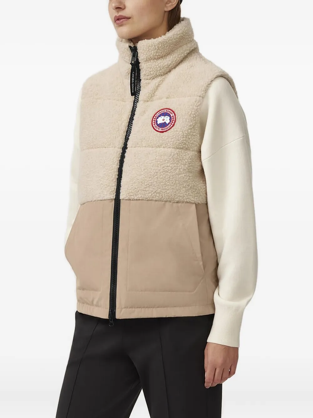Canada Goose Elora Quilted Shell And Fleece Gilet In Brown
