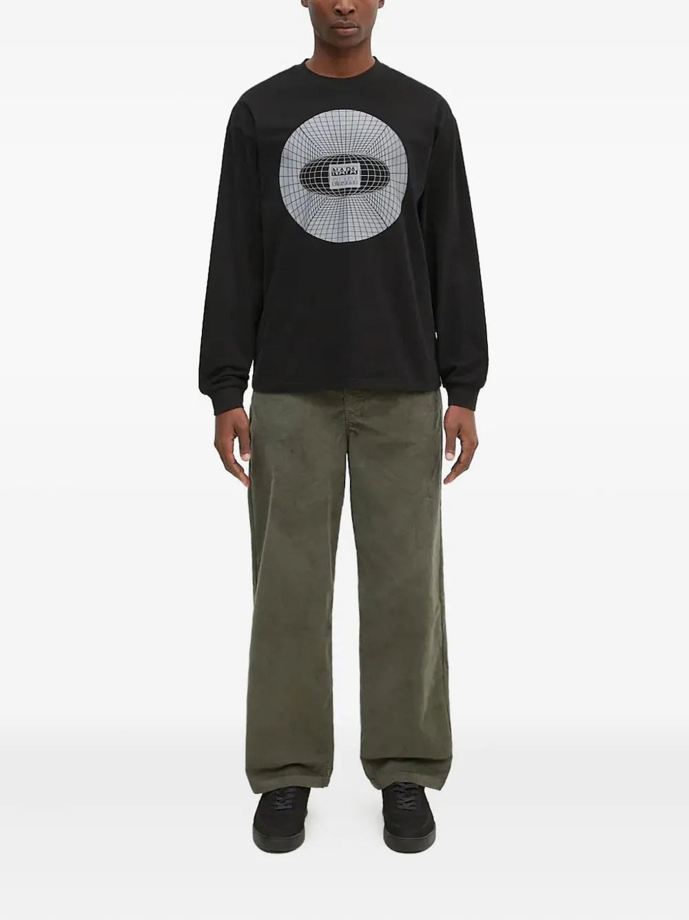 Norse Projects Ribfluwelen broek met elastische taille - Groen