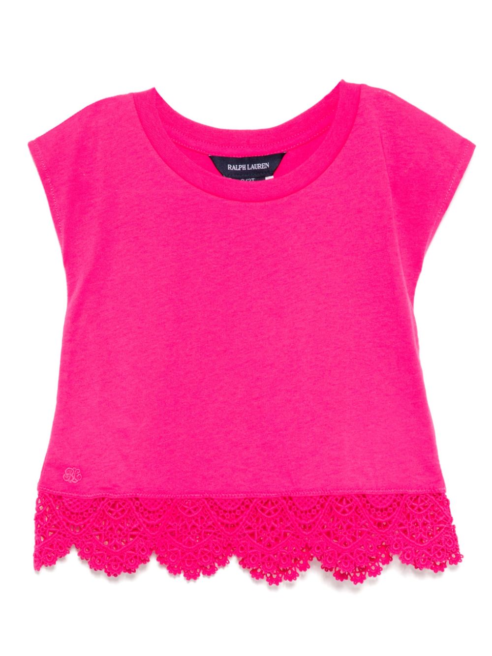 POLO RALPH LAUREN KIDS lace trim T-shirt - Pink