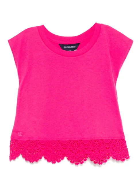 POLO RALPH LAUREN KIDS lace trim T-shirt