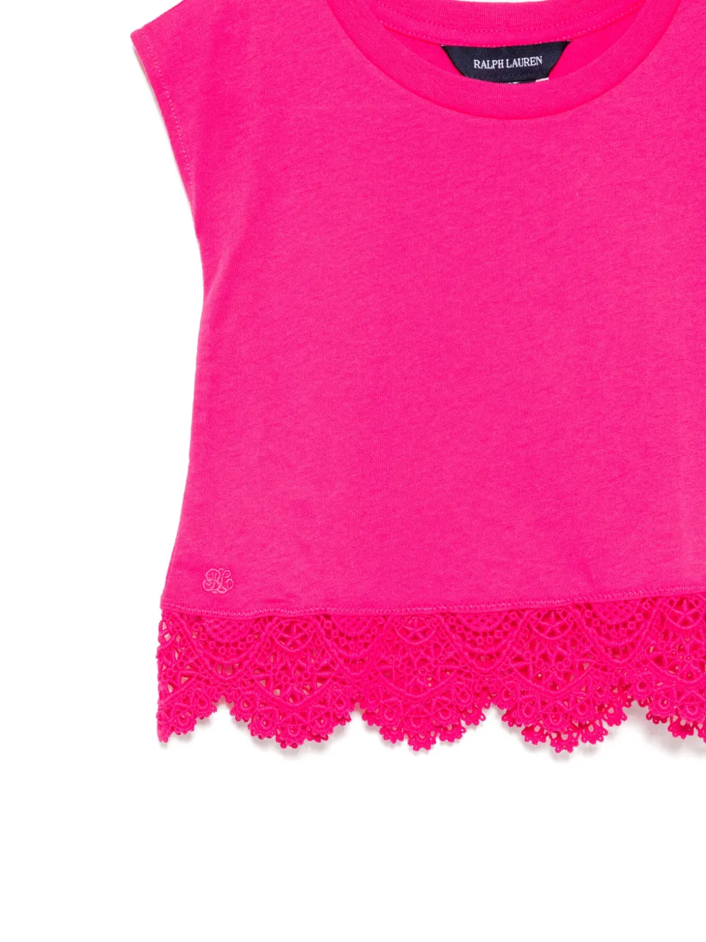 POLO RALPH LAUREN KIDS T-shirt met afwerking van kant Roze