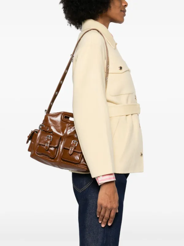 大人気!!【MAJE】ショルダーバッグ Maje アイレット ショルダーバッグ | ブラウン | FARFETCH JP