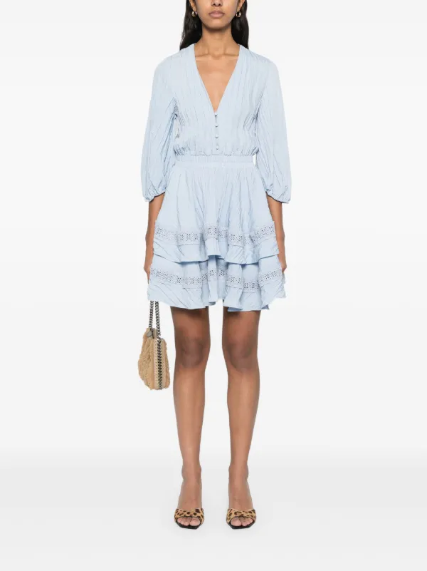 Maje peplum-hem Mini Dress Blue FARFETCH JO