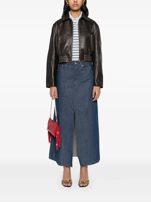 Maje Leather Jacket | Brown | FARFETCH