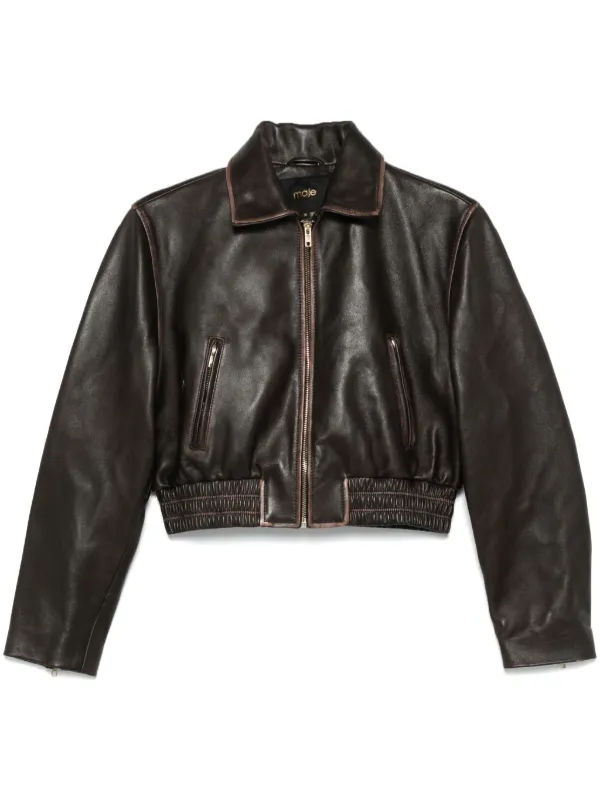 Cropped leather jacket - Leather jackets | Maje
