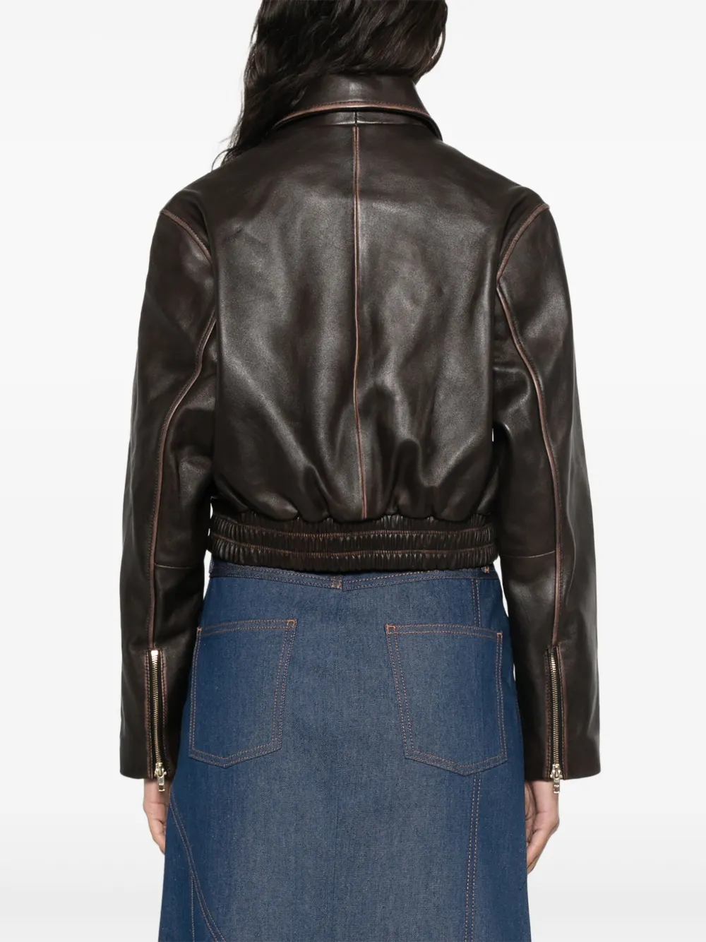 Maje Leren jack Bruin