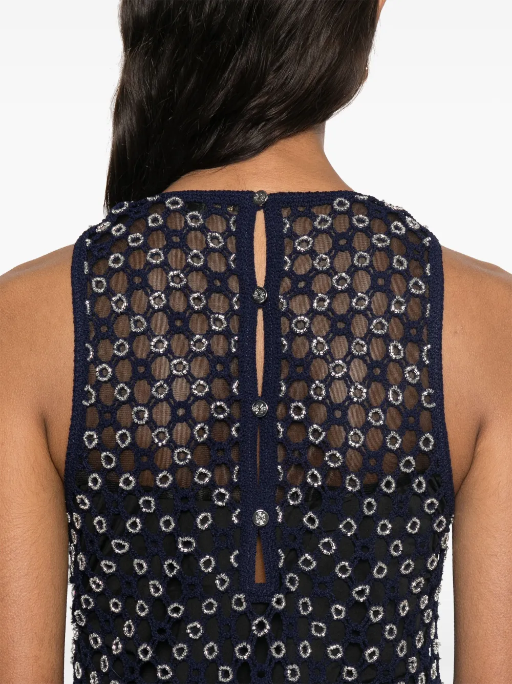 Maje Maxi-jurk met kralen Blauw